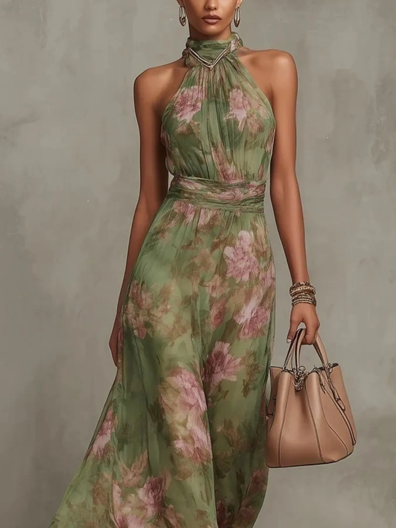 Full Size Floral Print Sleeveless Maxi Dress Plus Size 5