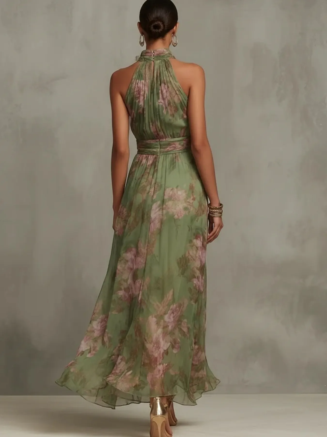 Full Size Floral Print Sleeveless Maxi Dress Plus Size 3