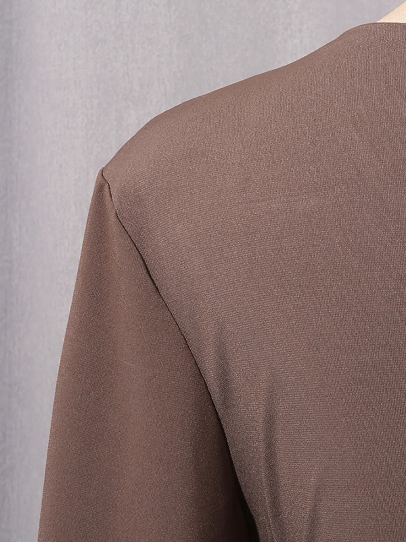Ruched Long-Sleeve Maxi Dress with Cutout Detail 11