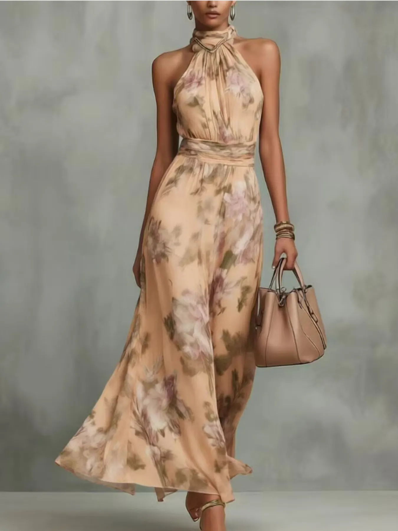 Full Size Floral Print Sleeveless Maxi Dress Plus Size 8