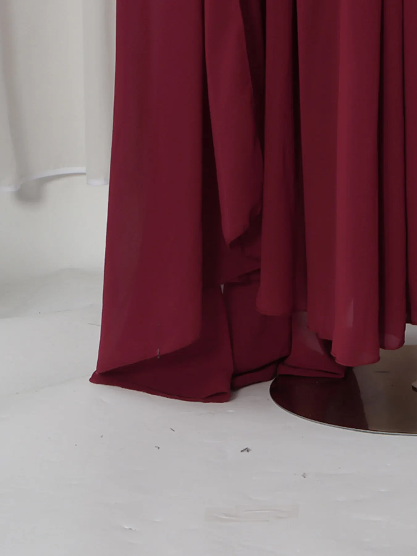 Ruched Halter Neck Cape Maxi Dress 15