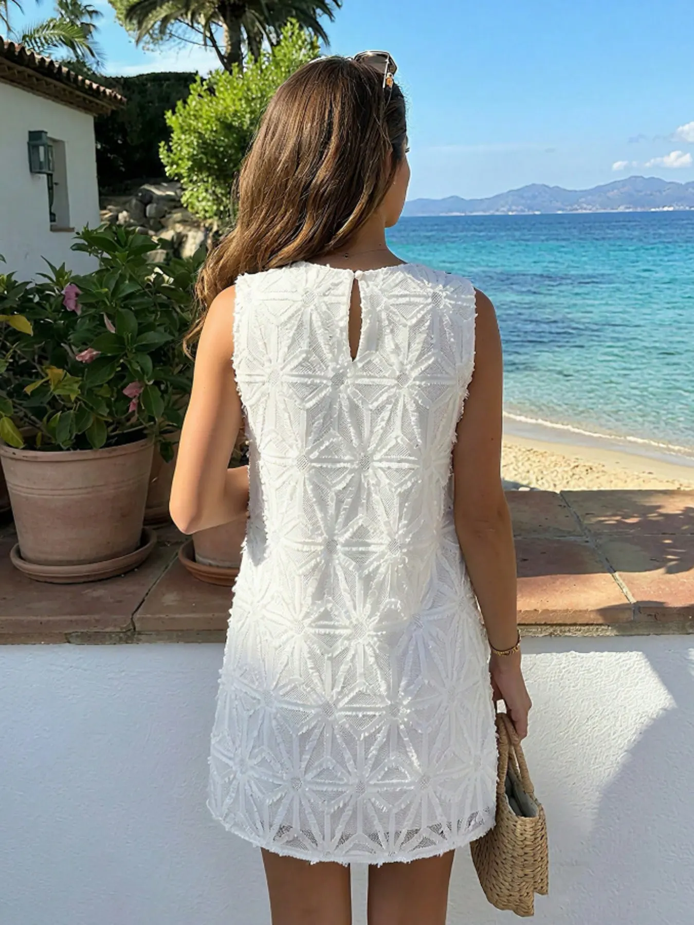 Textured Sleeveless Mini Dress 4
