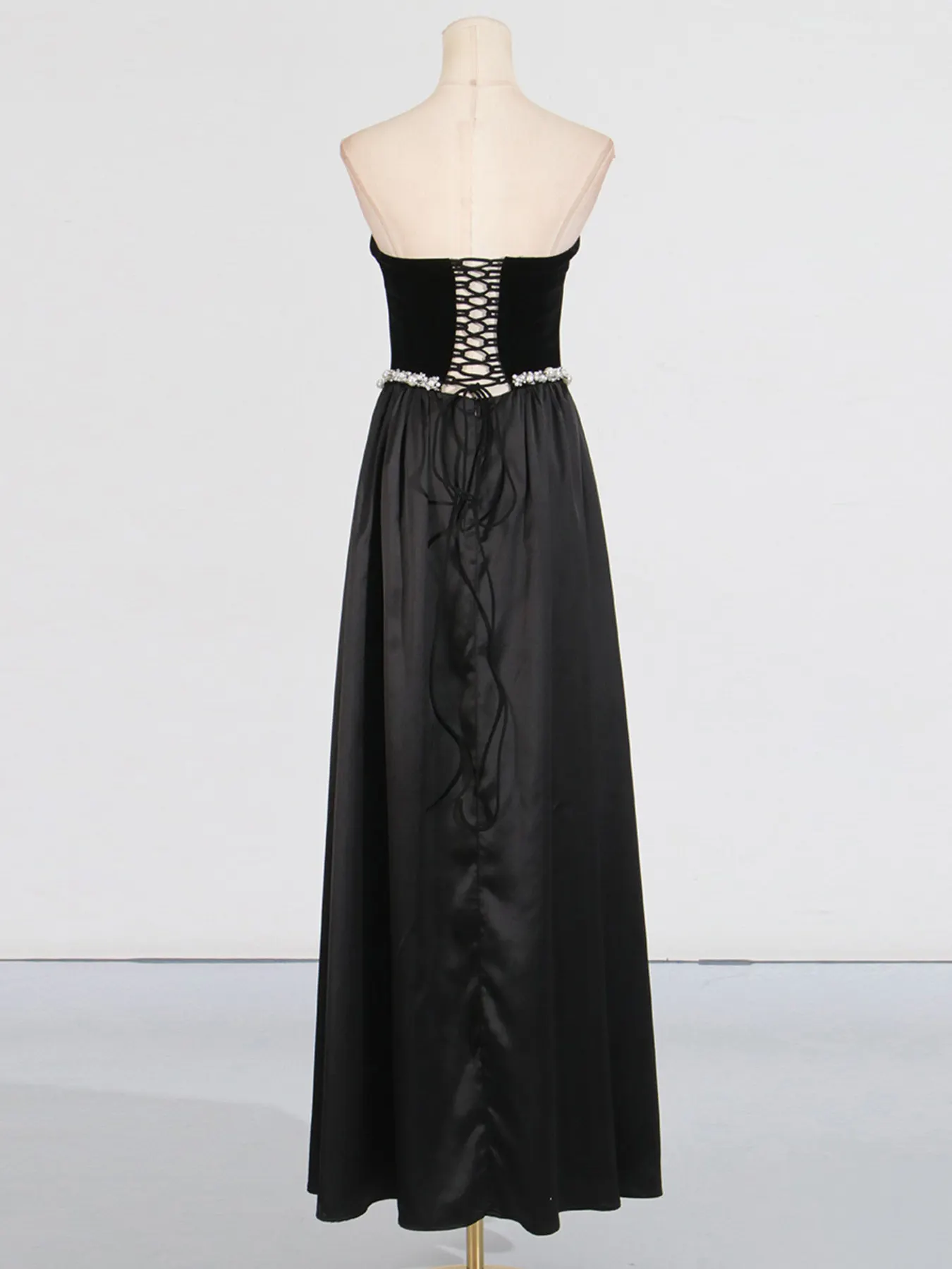 Lace Up Back Tube Maxi Dress 4