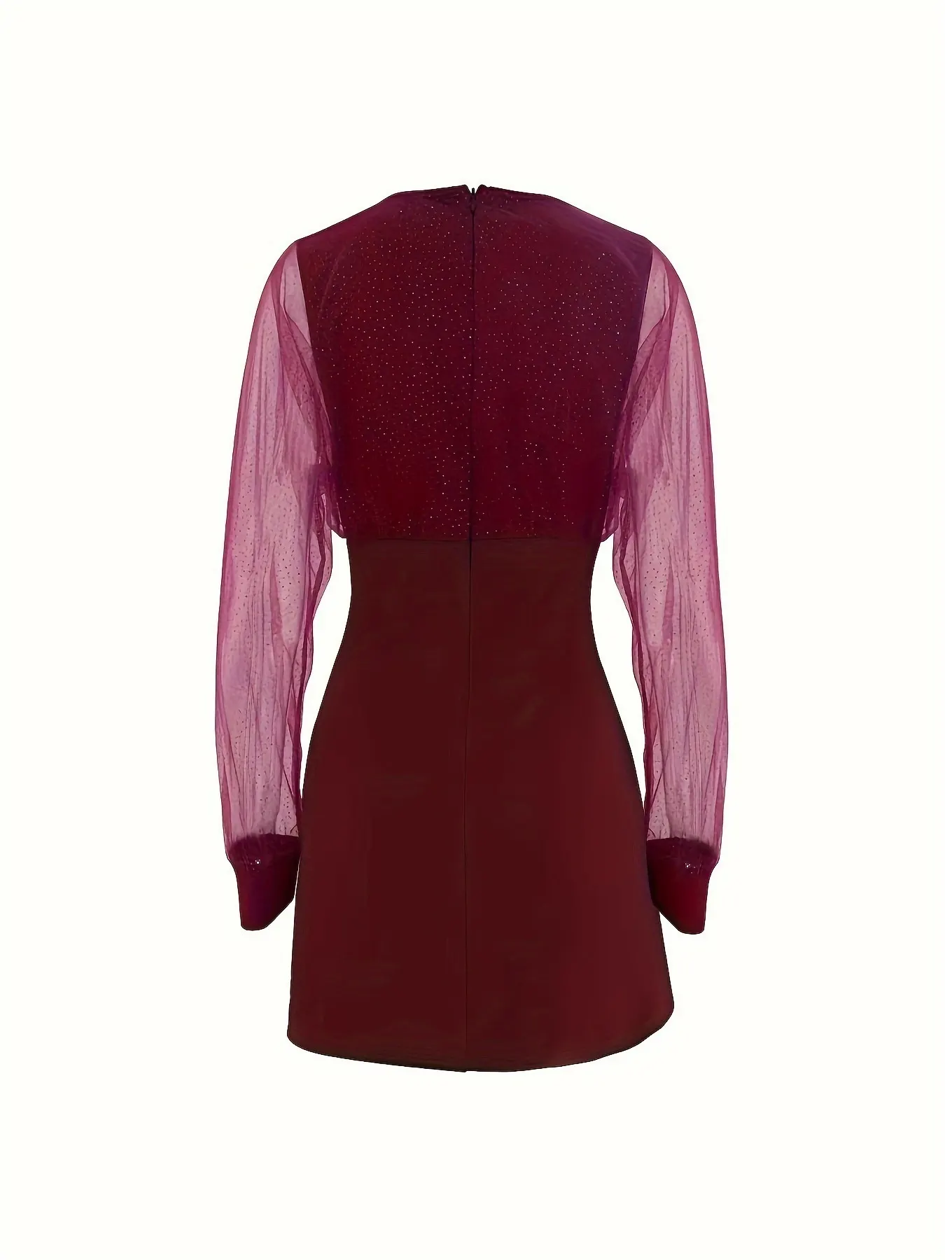 Glitter Mesh Long Sleeve Mini Dress 7