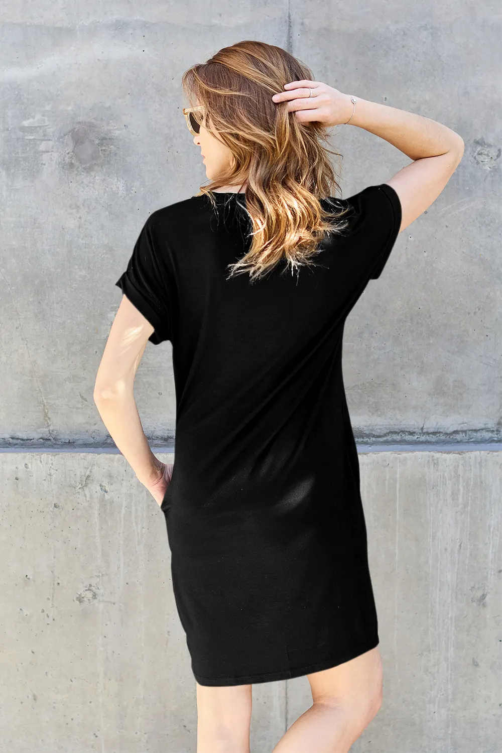 Basic Bae Bamboo Full Size Round Neck Short Sleeve Dress with Pockets 2